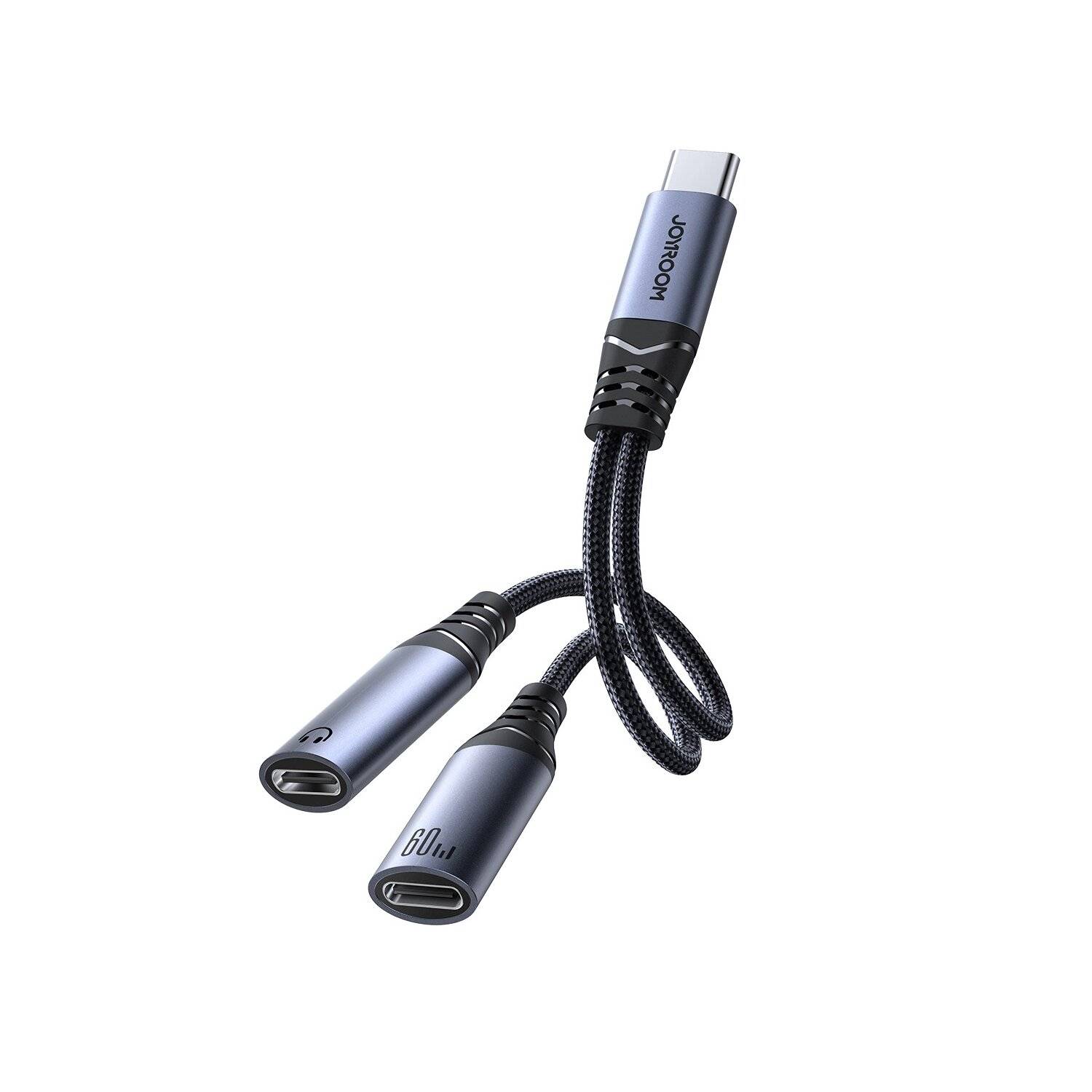Joyroom SY-C03 USB-C auf 2x USB-C 2in1 DAC-Adapter – Schwarz Audio Adapter 2-in-1