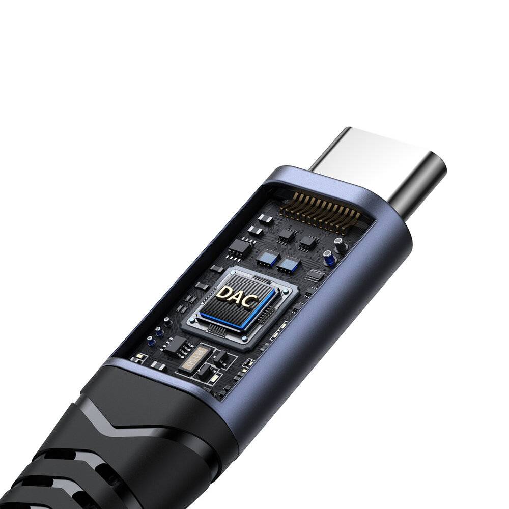 Audio-Adapter 2-in-1 Joyroom SY-C03 Typ-C auf Dual Typ-C (schwarz)