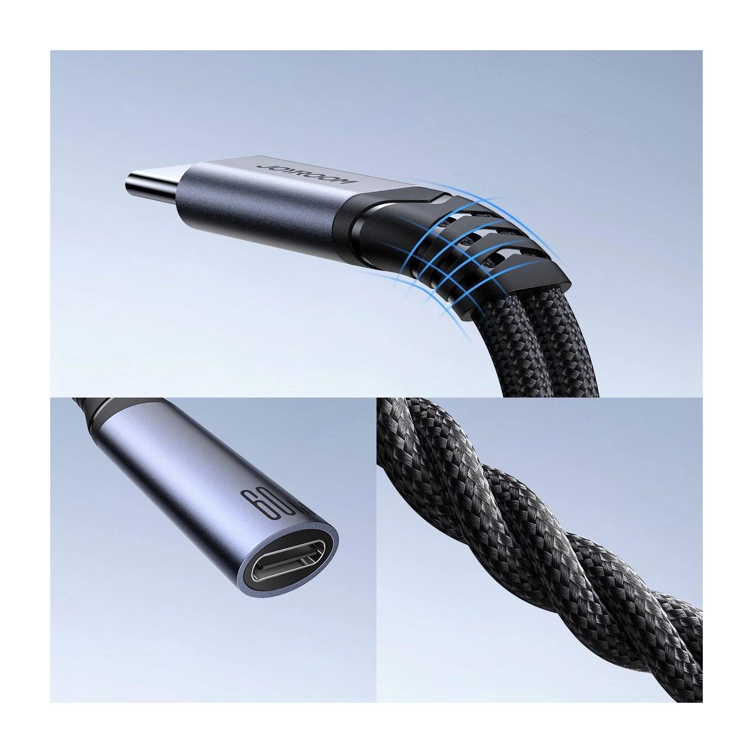 Joyroom SY-C03 USB-C auf 2x USB-C 2in1 DAC-Adapter – Schwarz Audio Adapter 2-in-1