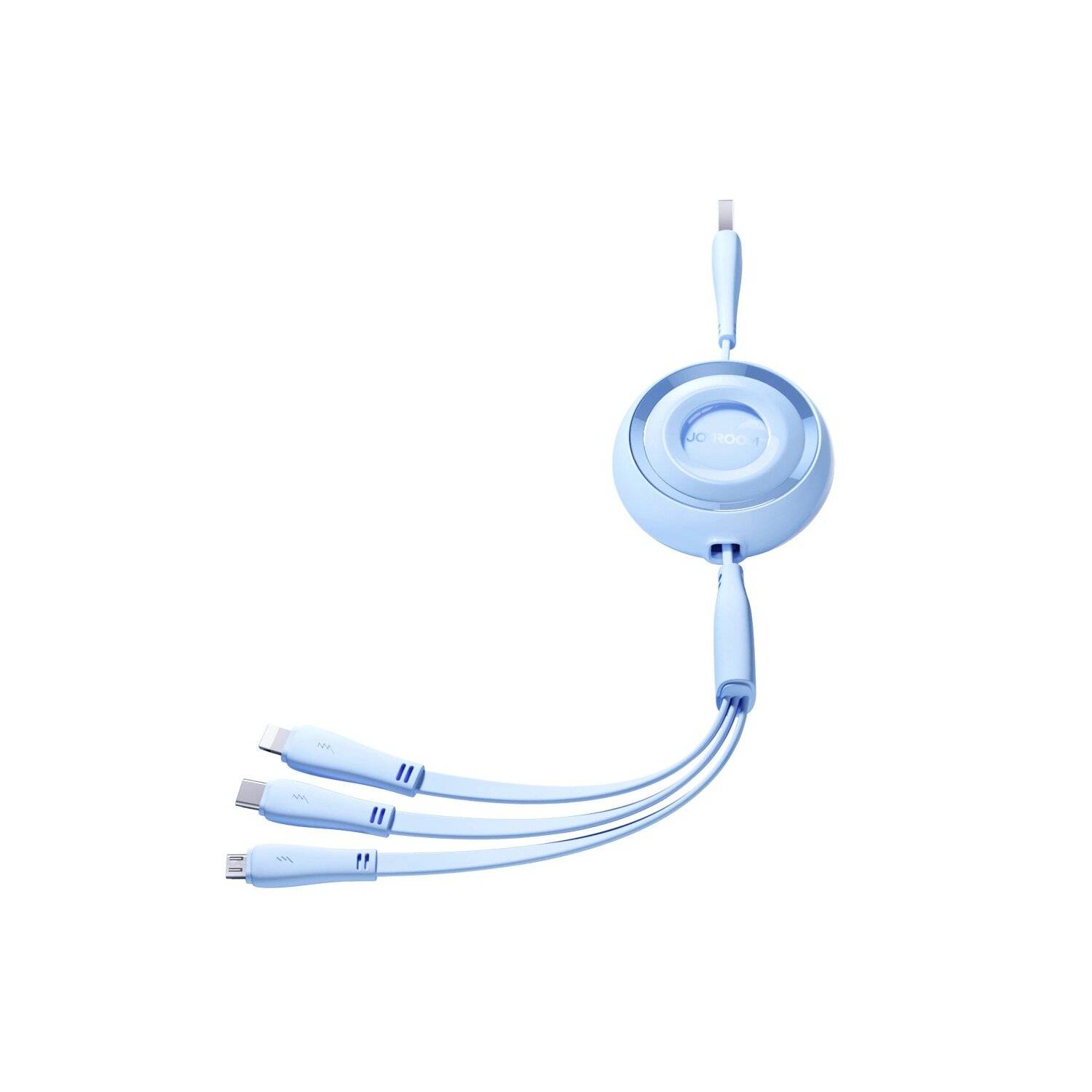 Joyroom S-A40 Colourful Series 3in1 einziehbares Kabel USB-A auf USB-C / Apple geeignet / microUSB 1 m – blau