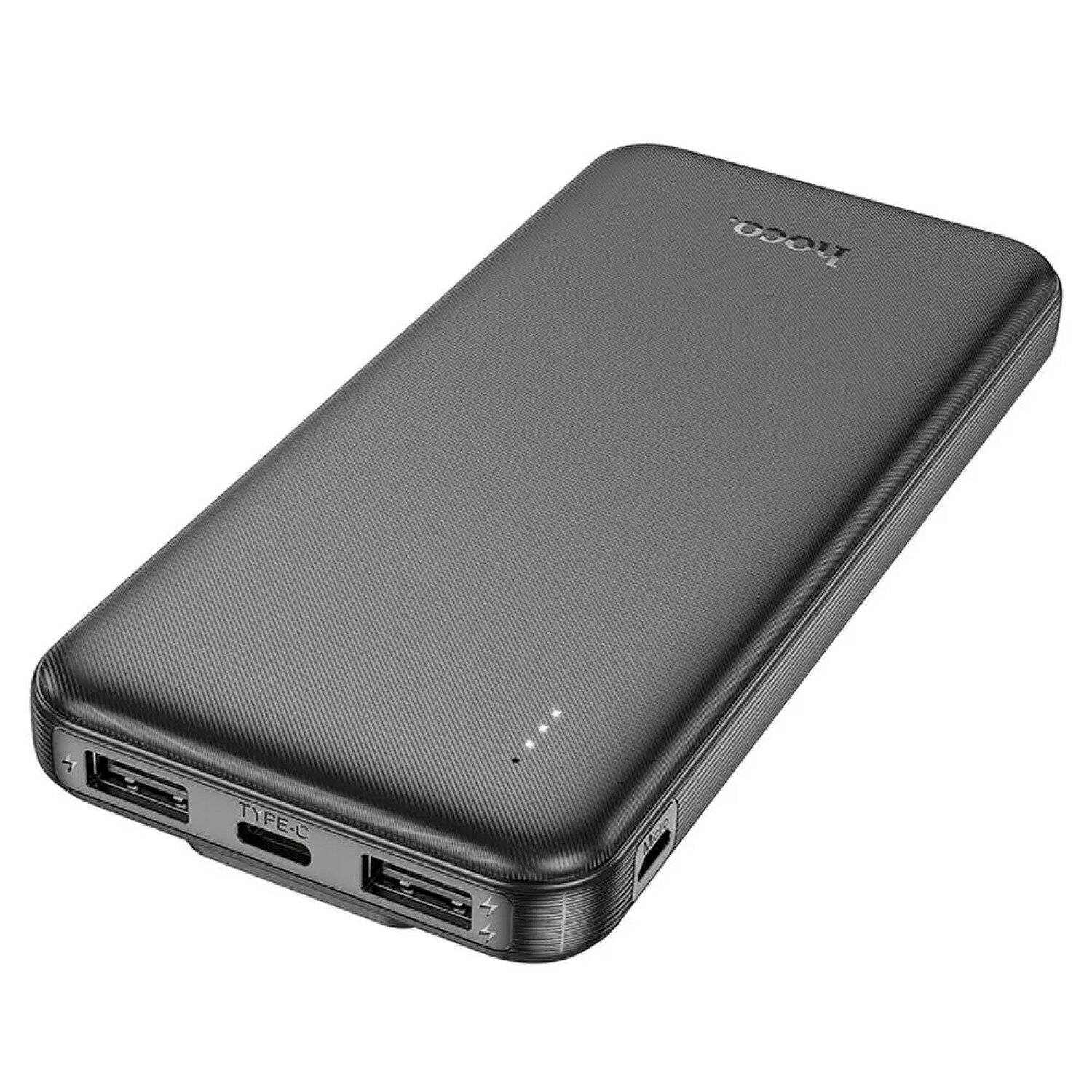 Hoco Powerbank 10.000 mAh kompatibel mit iPhone und USB Typ C Schwarz