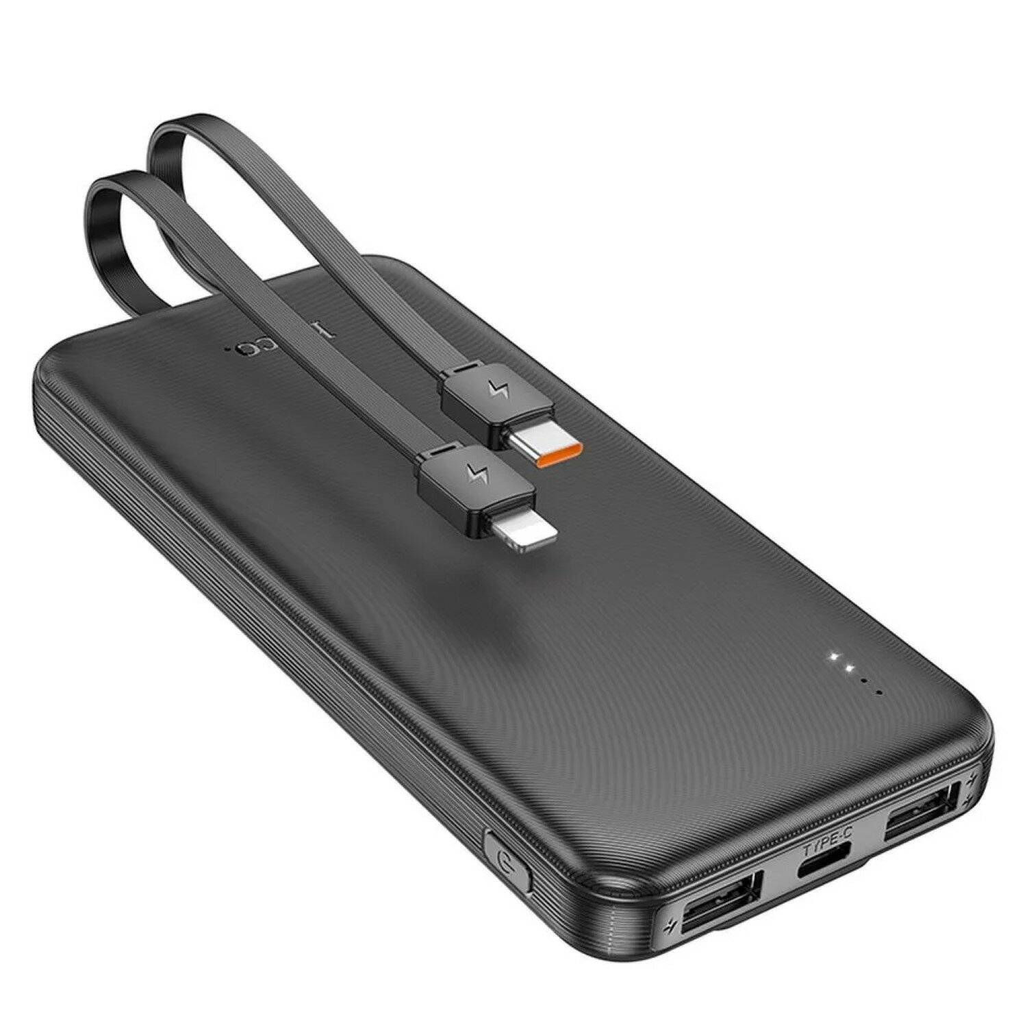 Hoco Powerbank 10.000 mAh kompatibel mit iPhone und USB Typ C Schwarz