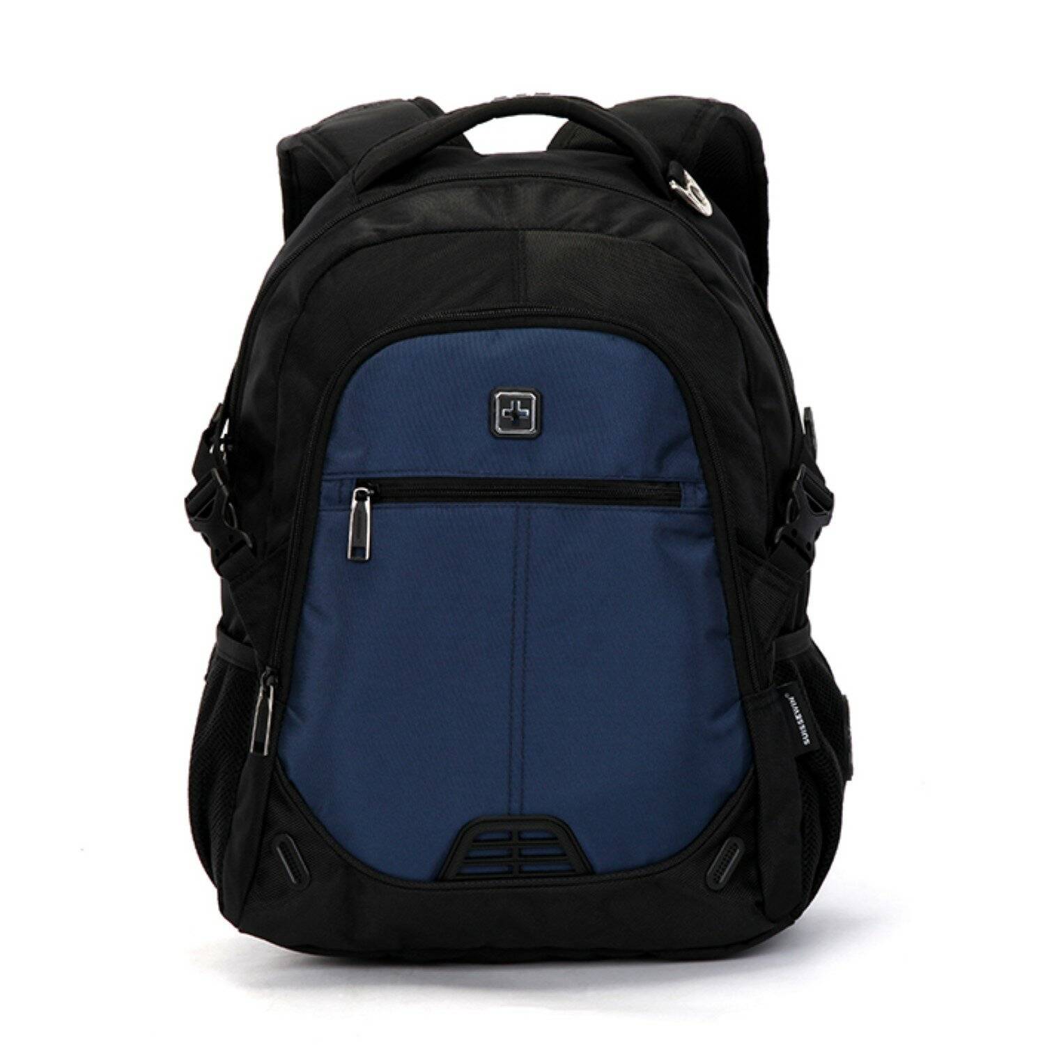 Reisetasche Rucksack mit 3 Fächern mit Notebook Seperator + 2 Seitentaschen Blau