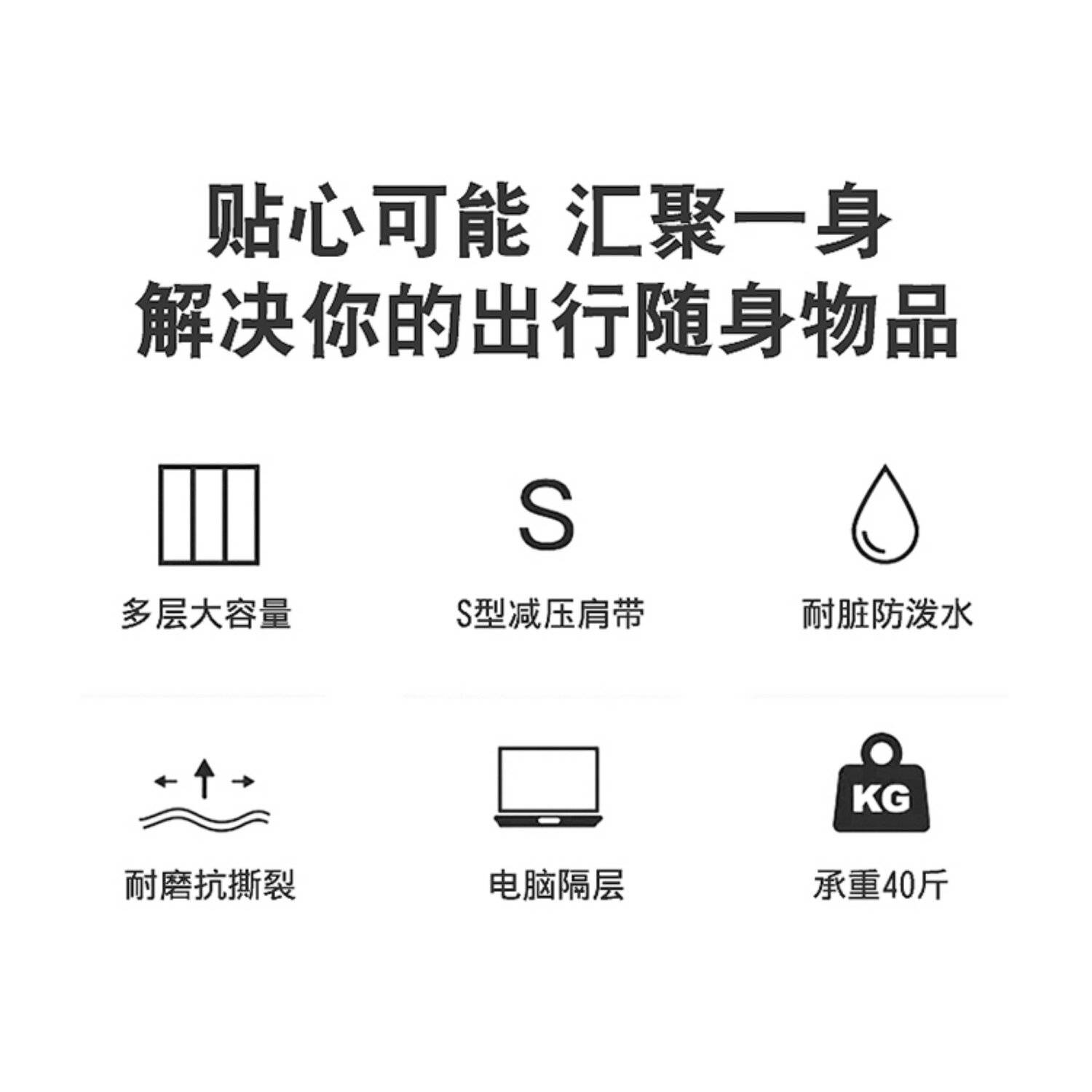 Rucksack Reisetasche mit 4 Fächer + 2 Seitentaschen 33x23x48 cm 17 Zoll Blau