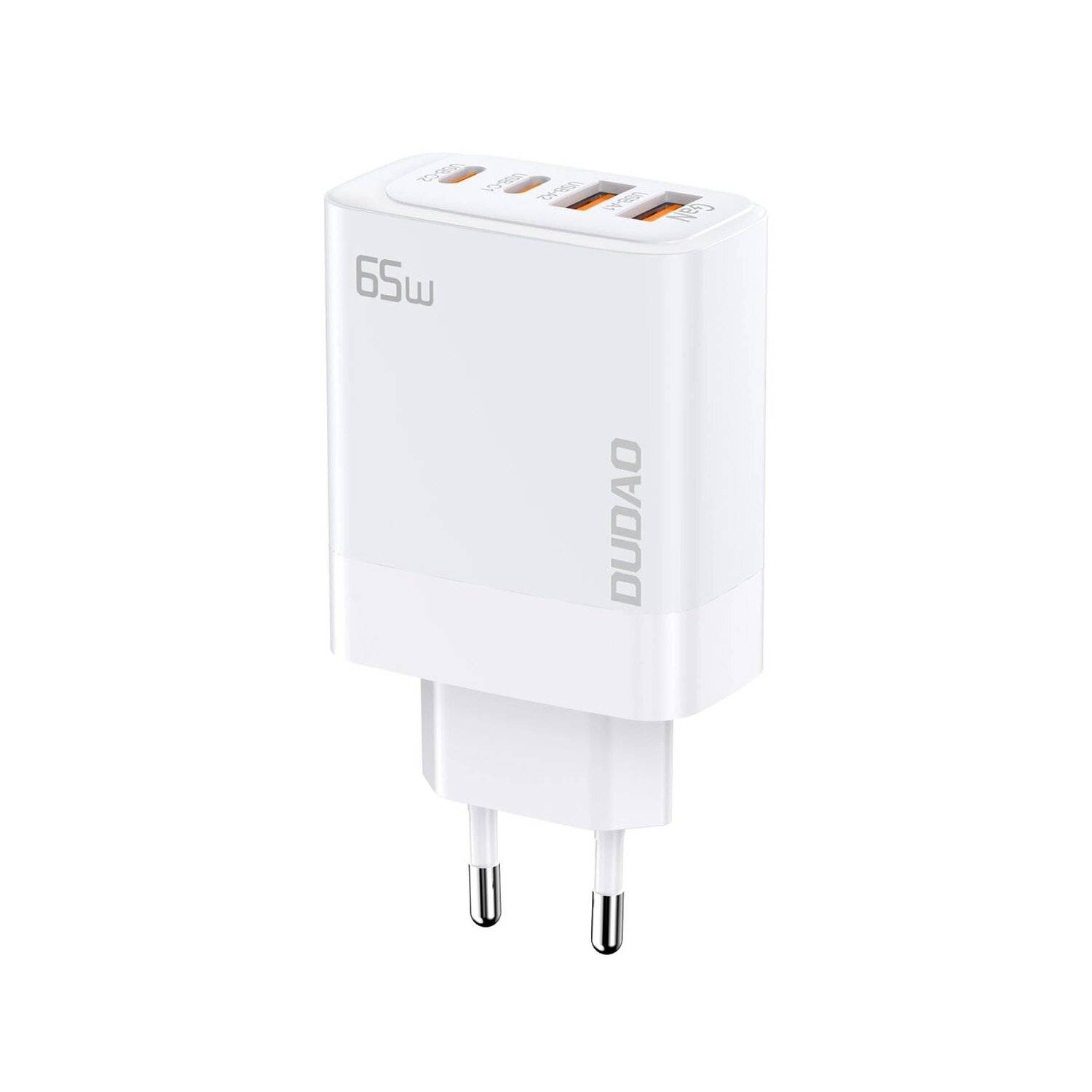 Schnellladegerät Dudao A65EU GaN-Netzwerkladegerät 2xUSB-A / 2xUSB-C PD 65W - Weiß - 65W