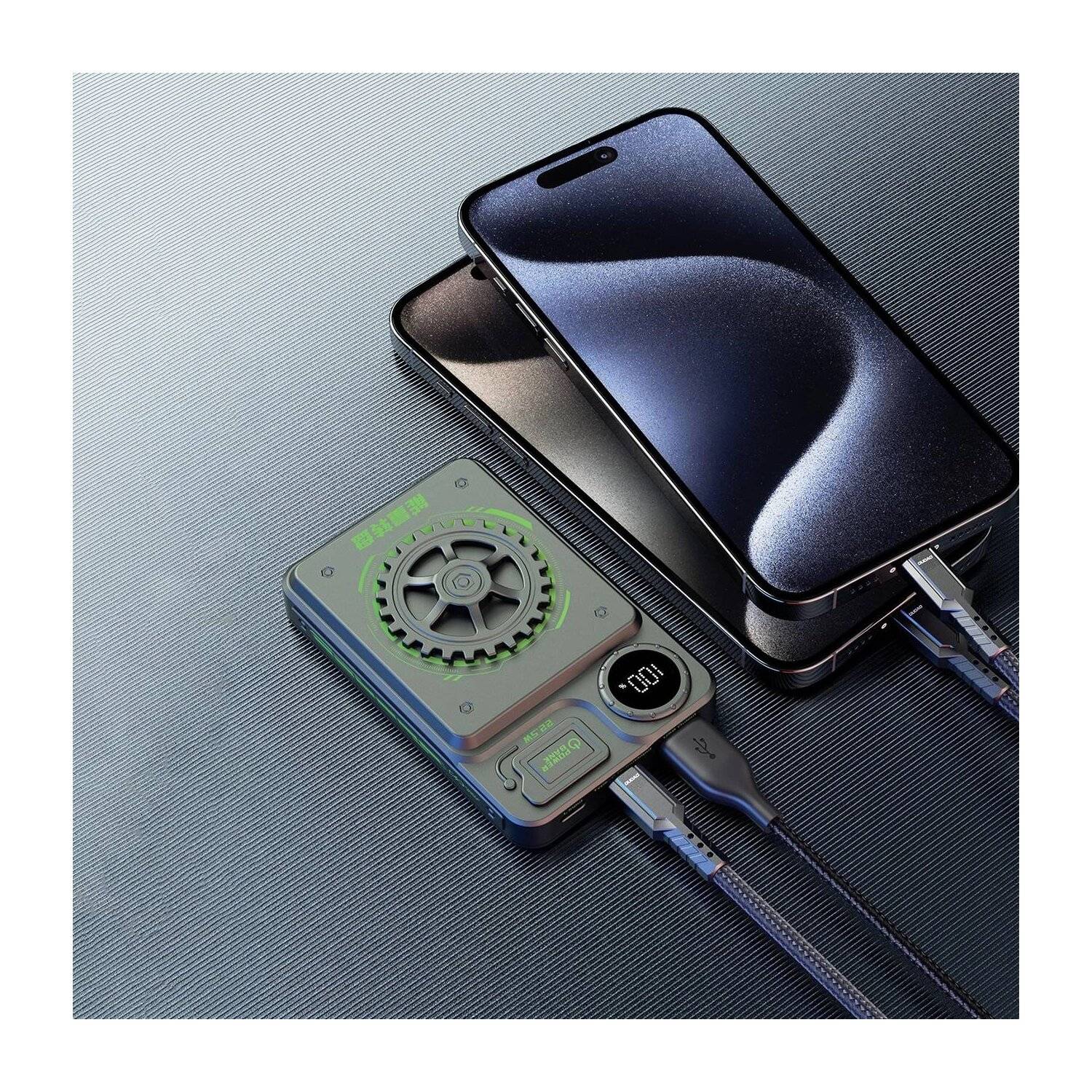 Akkulader tragbar Dudao K24 USB-A / USB-C 10000mAh Powerbank - Grau - 22,5W