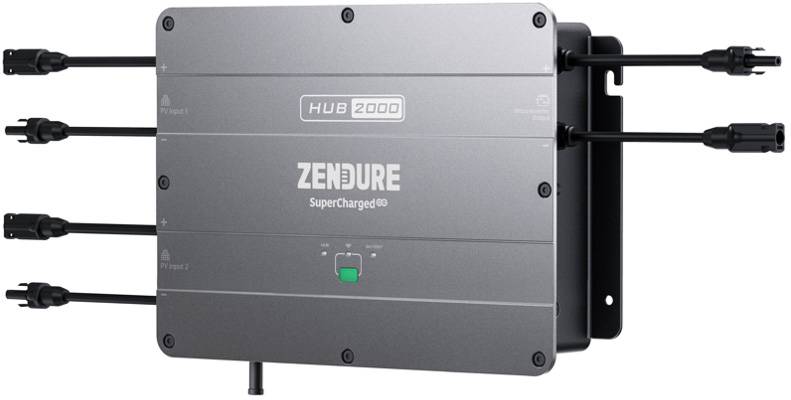 Zendure SolarFlow Hub 2000 Inverter für Balkonkraftwerkspeicher max AC-Ausgang 1200W, IP65, W-LAN, Bluetooth, Wifi Verbi