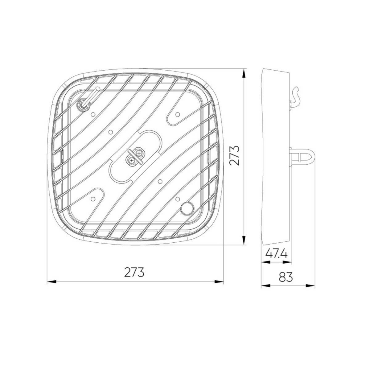LED line LITE HighBay Hallenleuchte 150W | IP65 Schutzart | 4000K Neutralweißem Licht | 15000lm, 27,3 x 27,3 x 6 cm