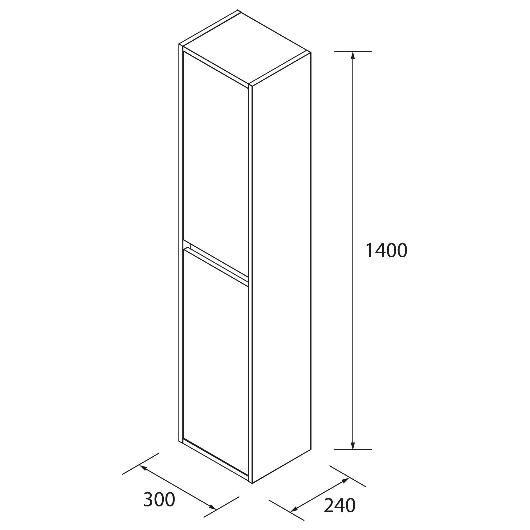 Hochschrank BALTIC 1400mm WHITE GLOSS