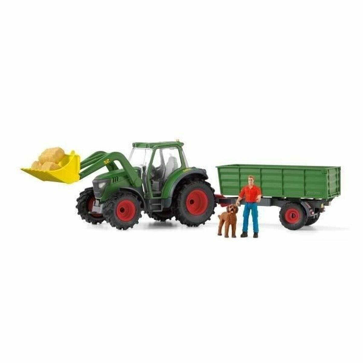 Schleich Farm World Traktor mit AnhÃ ¤ nger, Spielfahrzeug