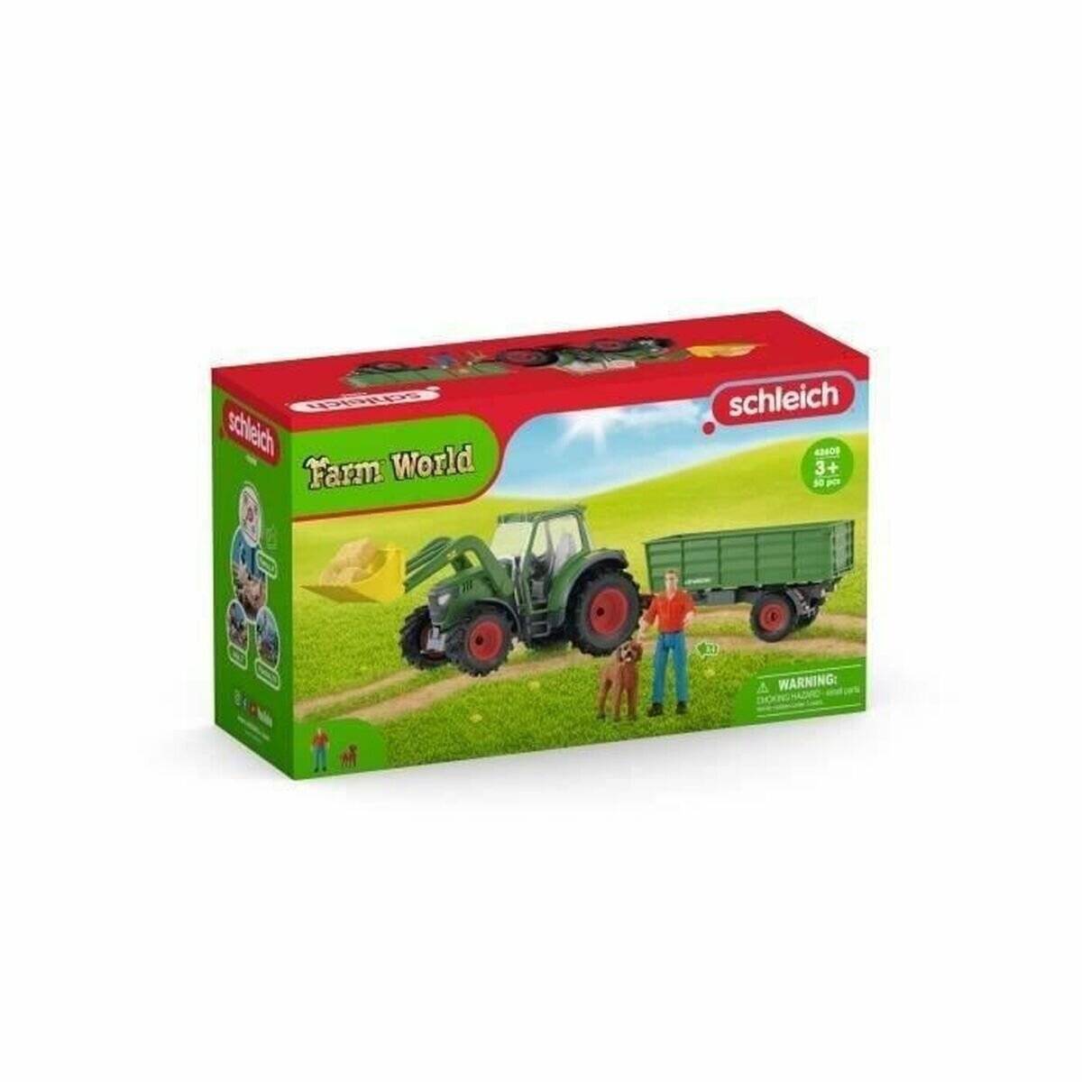 Schleich Farm World Traktor mit AnhÃ ¤ nger, Spielfahrzeug