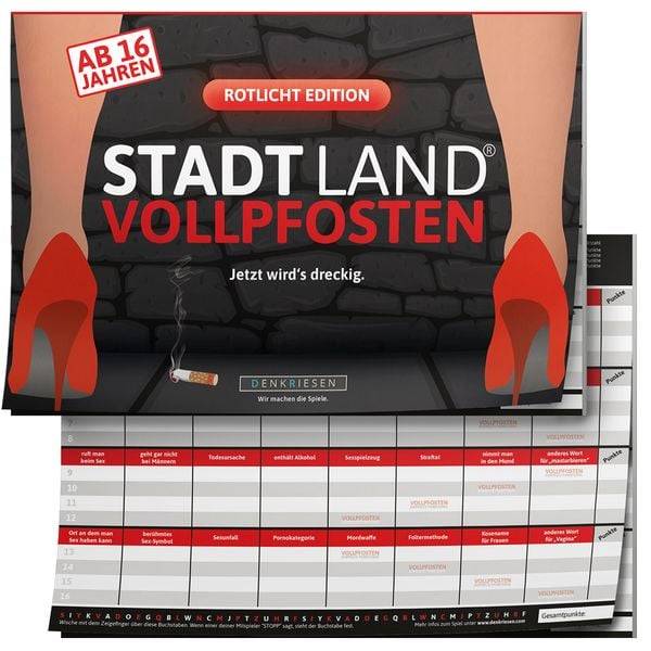 Denkriesen - Stadt Land Vollpfosten® - Rotlicht Edition - "Jetzt wird's dreckig." (Spiel)