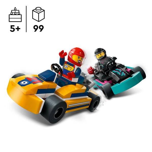 LEGO City 60400 Go-Karts mit Rennfahrern, Set mit Spielzeug-Autos