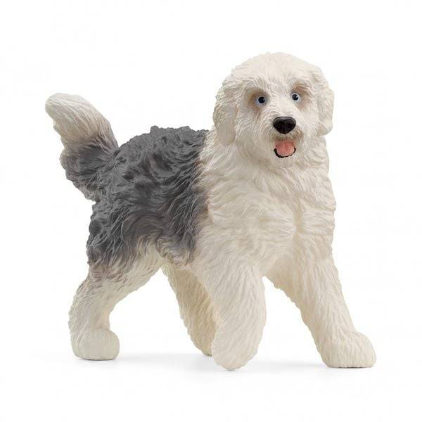 Schleich 13968 - Farm World, Bobtail, Hund, Tierfigur, Länge: 7,7 cm