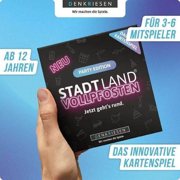 Denkriesen - Stadt Land Vollpfosten® - Das Kartenspiel - Party Edition "Jetzt geht's rund" (Spiel)