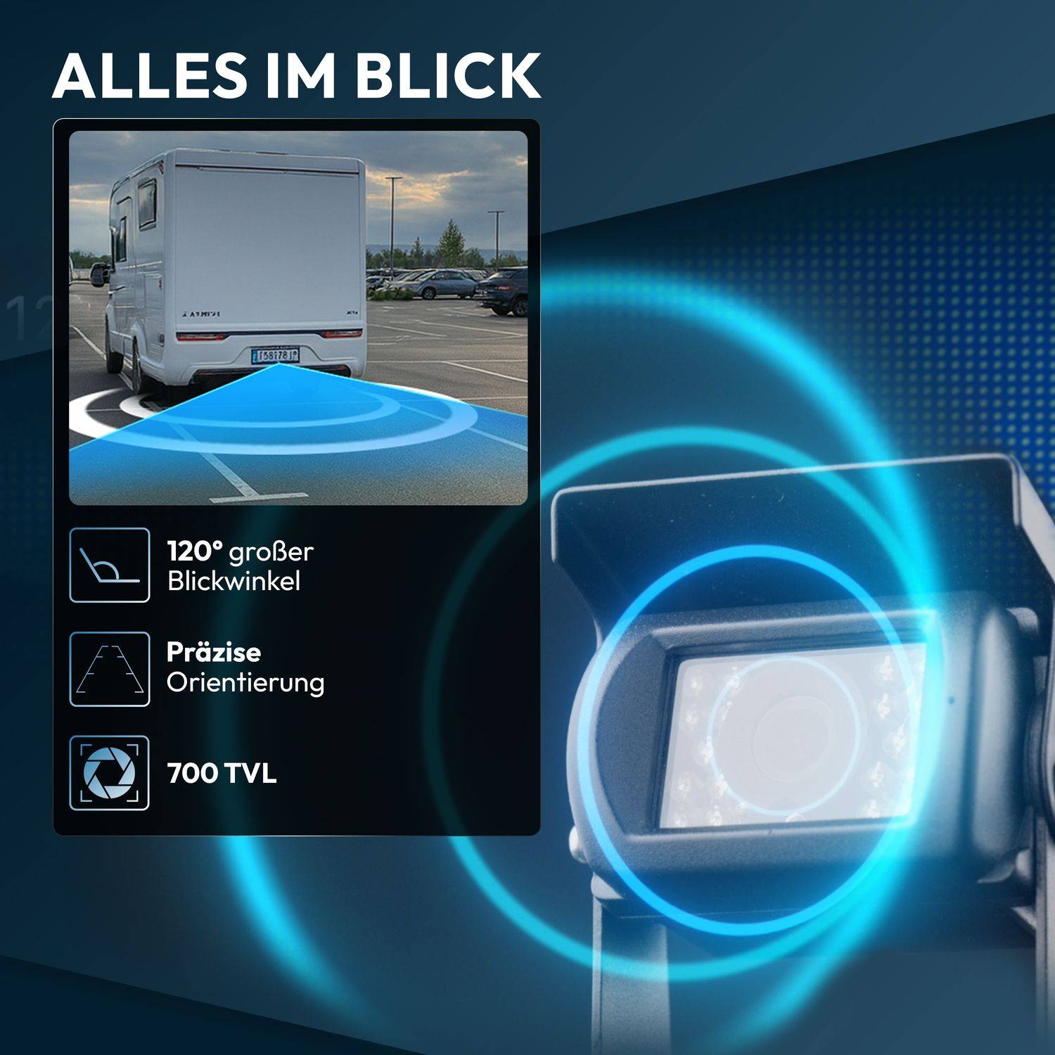 VSG24 7" Rückfahrkamera Set CAMPER | Wohnmobil 120° schwarz RVS-24100