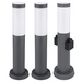 Stehlampe Außenleuchte mit Steckdose Edelstahl Sockellampe Gartenlampe Wegeleuchte, anthrazit, E27 Fassung, DxH 12,7x45 cm, 3er Set Stehlampe Außenleuchte mit Steckdose Edelstahl Sockellampe Gartenlampe Wegeleuchte, anthrazit, E27 Fassung, DxH 12,7x45 cm, 3er Set
