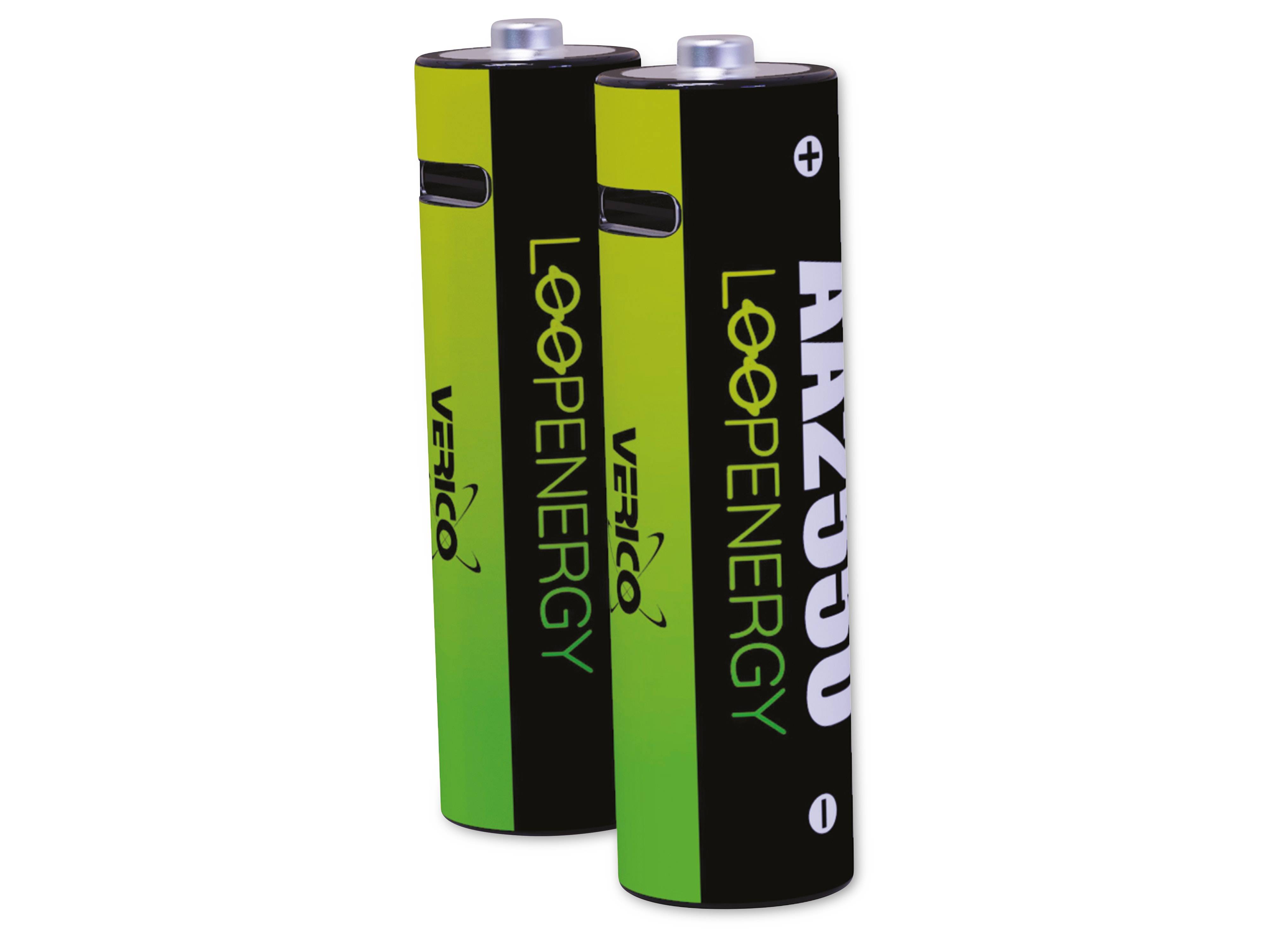 VERICO LiIon-Akku Loop Energy AA, mit USB-C Buchse, 2er Pack