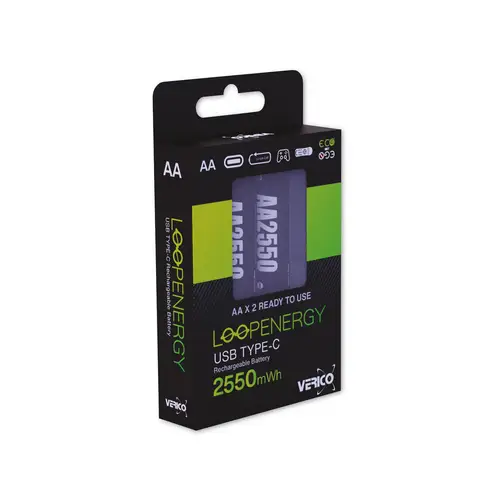 VERICO LiIon-Akku Loop Energy AA, mit USB-C Buchse, 2er Pack VERICO LiIon-Akku Loop Energy AA, mit USB-C Buchse, 2er Pack