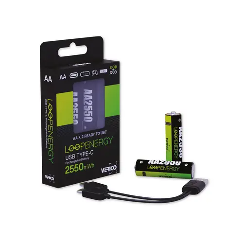 VERICO LiIon-Akku Loop Energy AA, mit USB-C Buchse, 2er Pack VERICO LiIon-Akku Loop Energy AA, mit USB-C Buchse, 2er Pack
