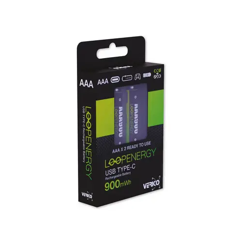 VERICO Li-Ion-Akku Loop Energy AAA, mit USB-C Buchse, 2er Pack VERICO Li-Ion-Akku Loop Energy AAA, mit USB-C Buchse, 2er Pack
