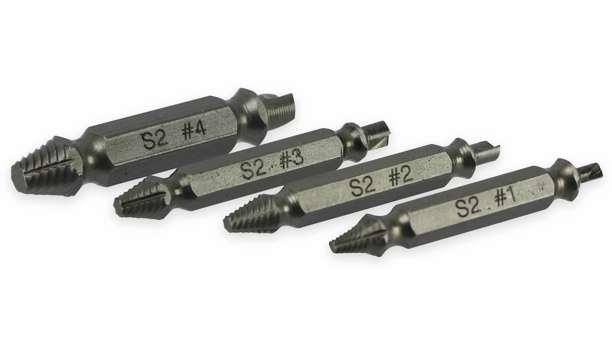 MASTERPROOF Schraubenausdreher Set 2056, 4-teilig, 3…12 mm