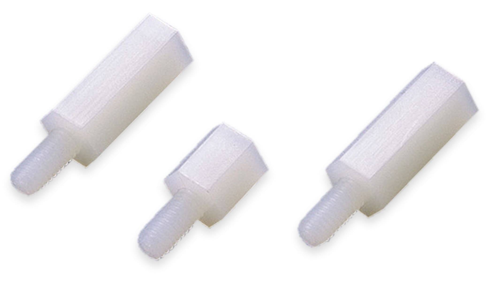 KSS Abstandsbolzen, naturfarben, Polyamid, 5,6 mm, 6 mm, M3x0,5, 25 mm