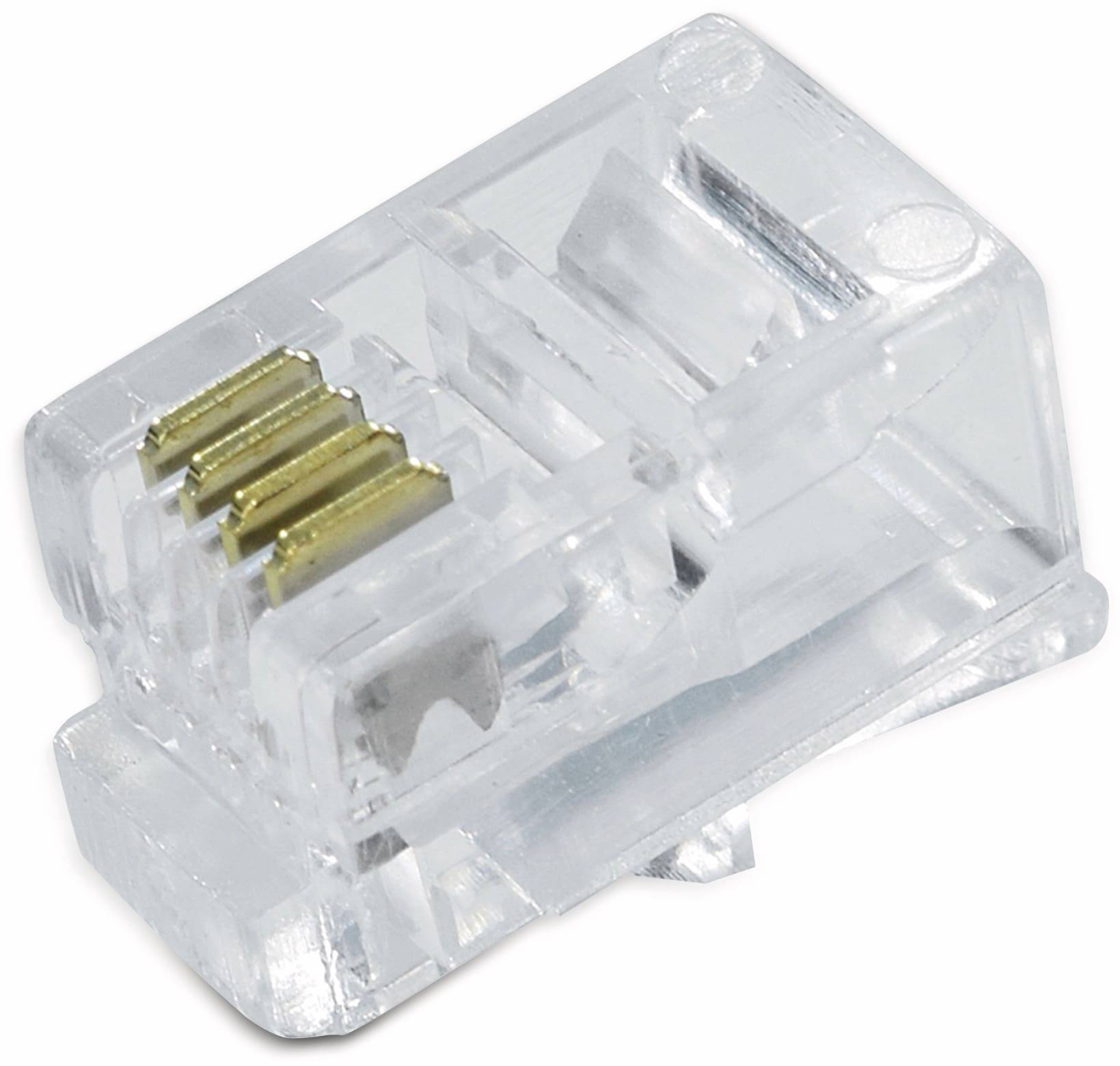 QUADRIOS Modularstecker-Set 1906C161, Polzahl 4P4C, ungeschirmt, 15 Stück