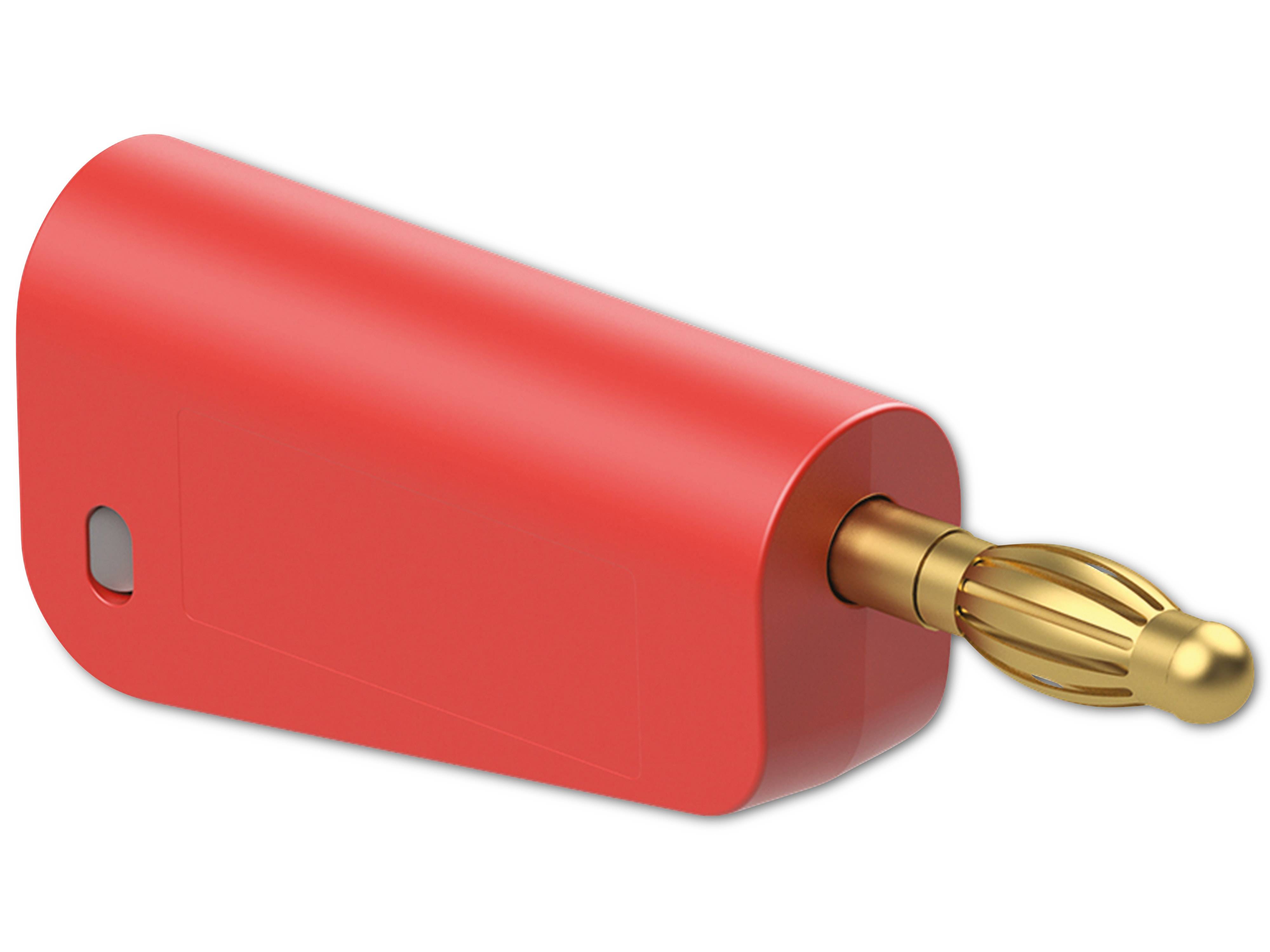 STÄUBLI Einzelstecker, 64.1043-22, 4 mm , rot, 30 V, 32 A / 60 V, 32 A