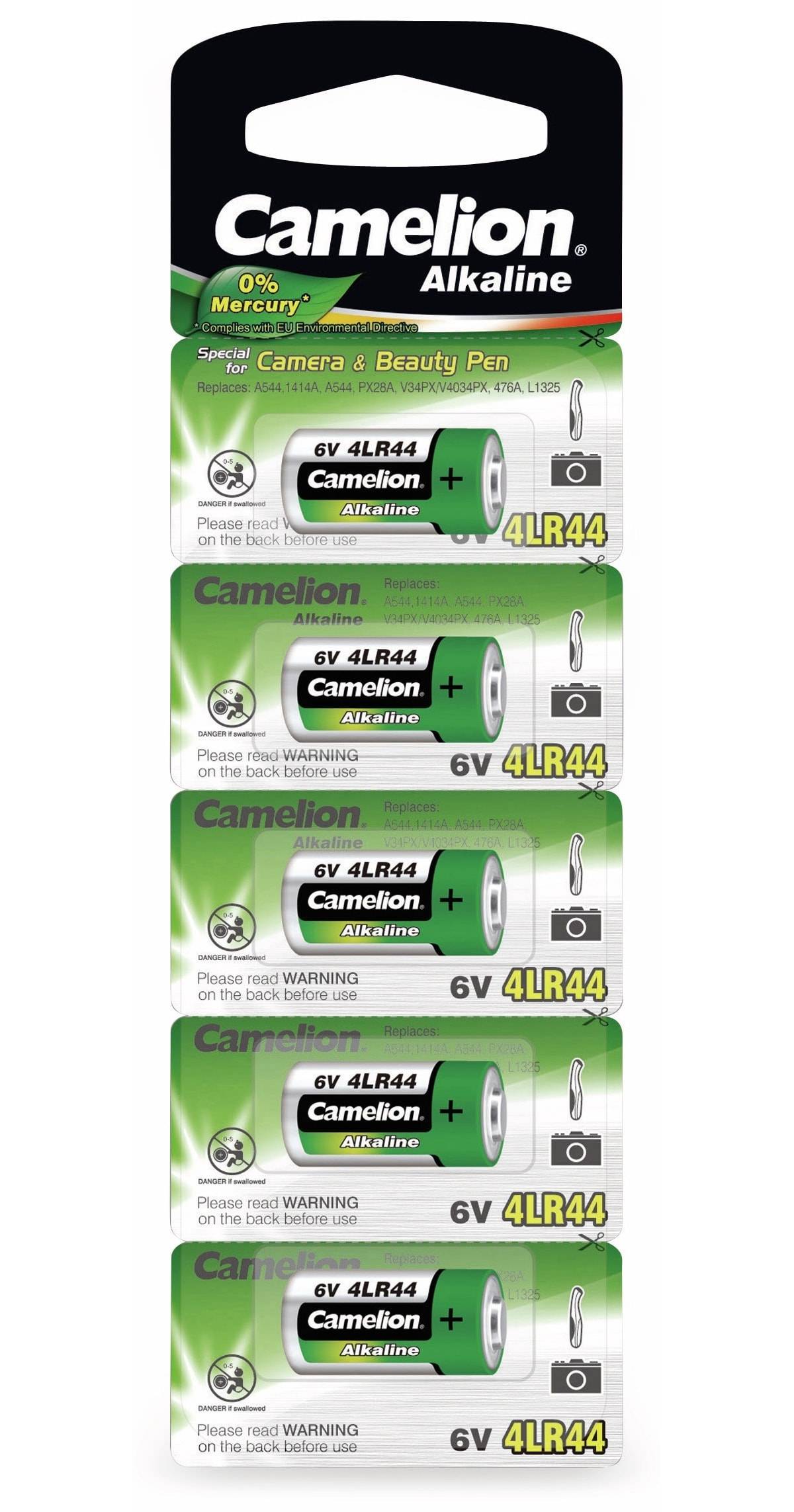 CAMELION Alkaline-Batterie 4LR44 5 Stück