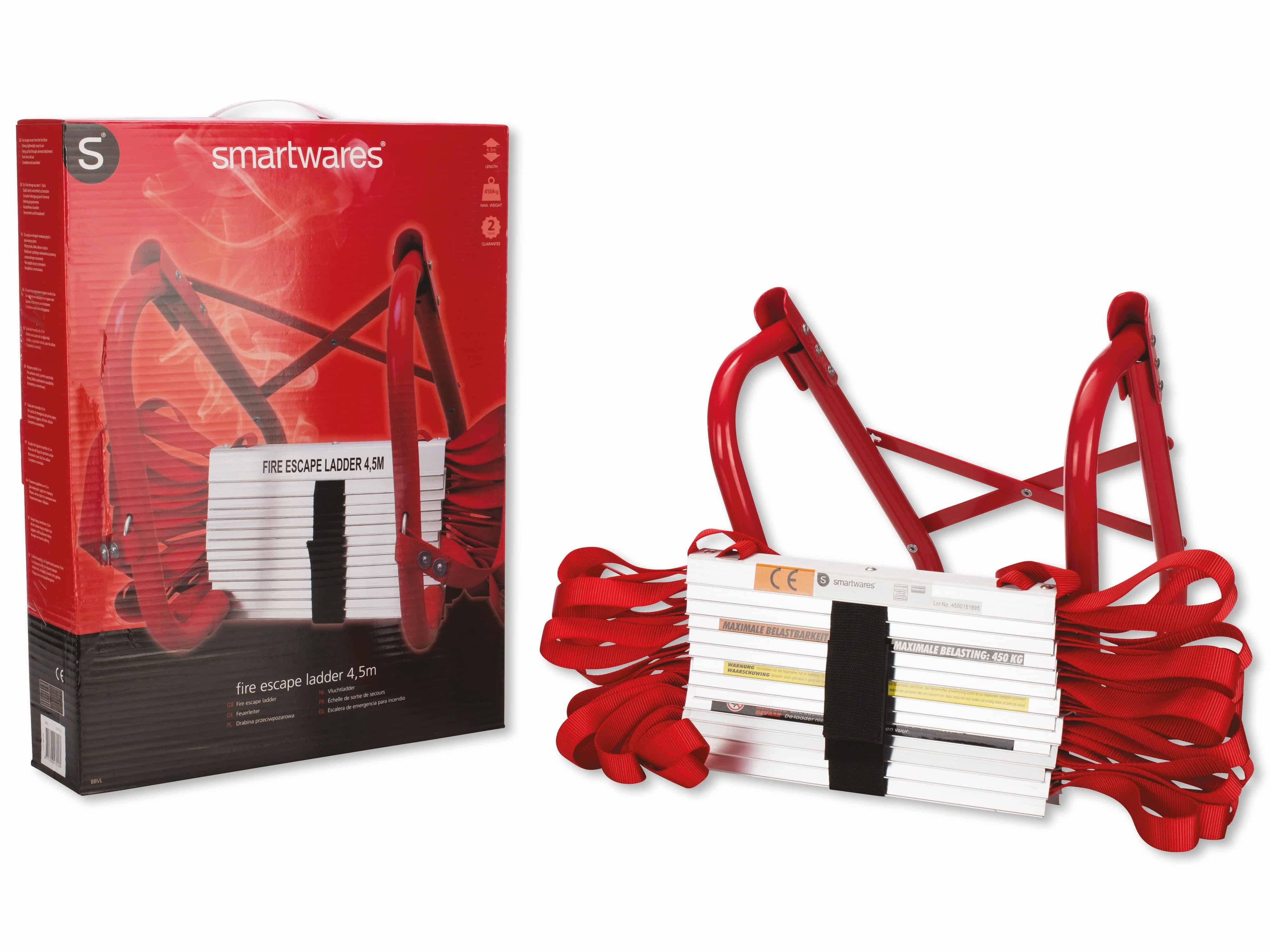 SMARTWARES Rettungsleiter 10.015.18, 4,5 m, 450 kg belastbar