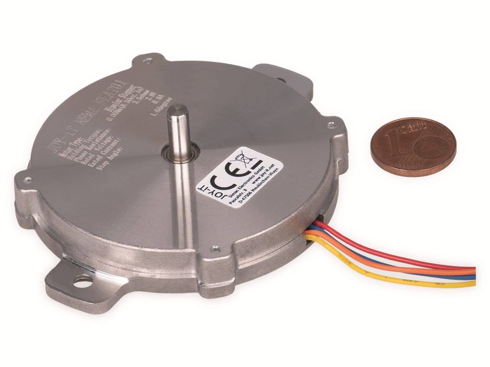 JOY-IT Schrittmotor, NEMA-FLAT01, 57SHY4001-10, 60mNm, 2,8V, 0,8A, Ø60x9,6