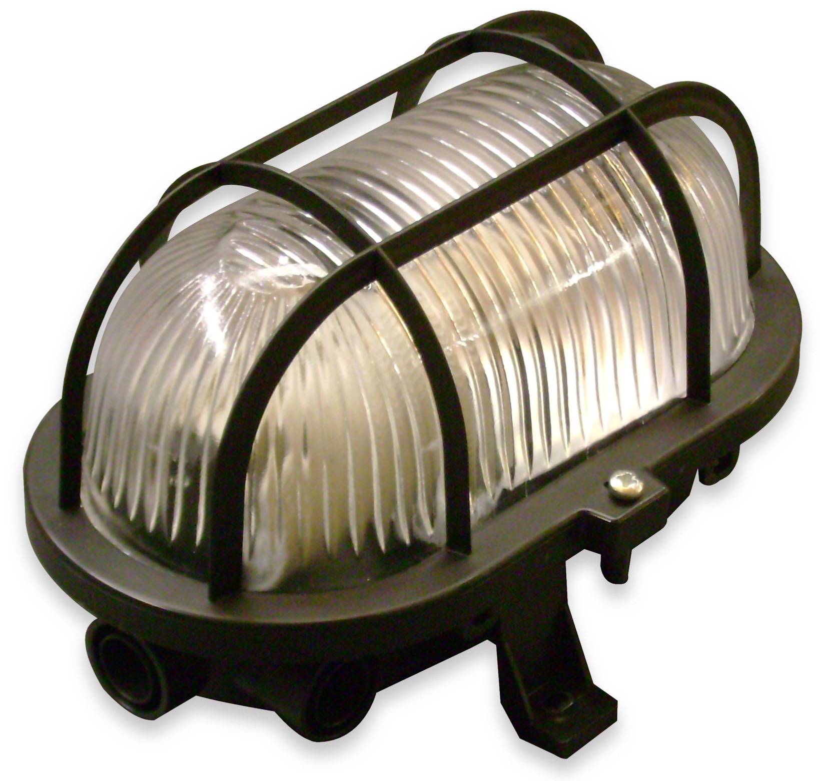 MÜLLER-LICHT Feuchtraumleuchte, 20300023, OVAL Leuchte + Schutzkorb, schwarz