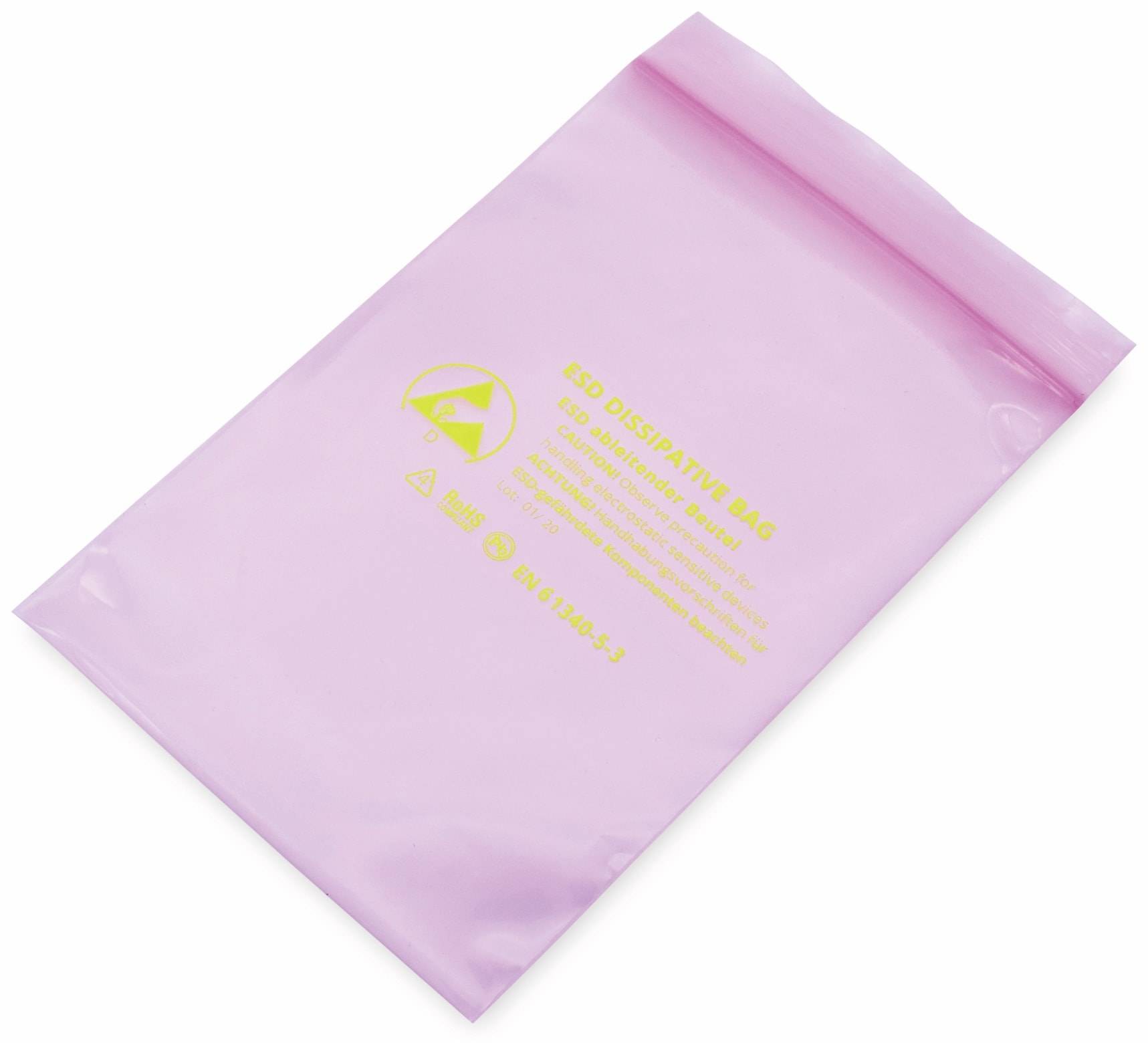 QUADRIOS Zip-Beutel Dissipativ 1903EC111, 75 x 125mm, 10 Stück