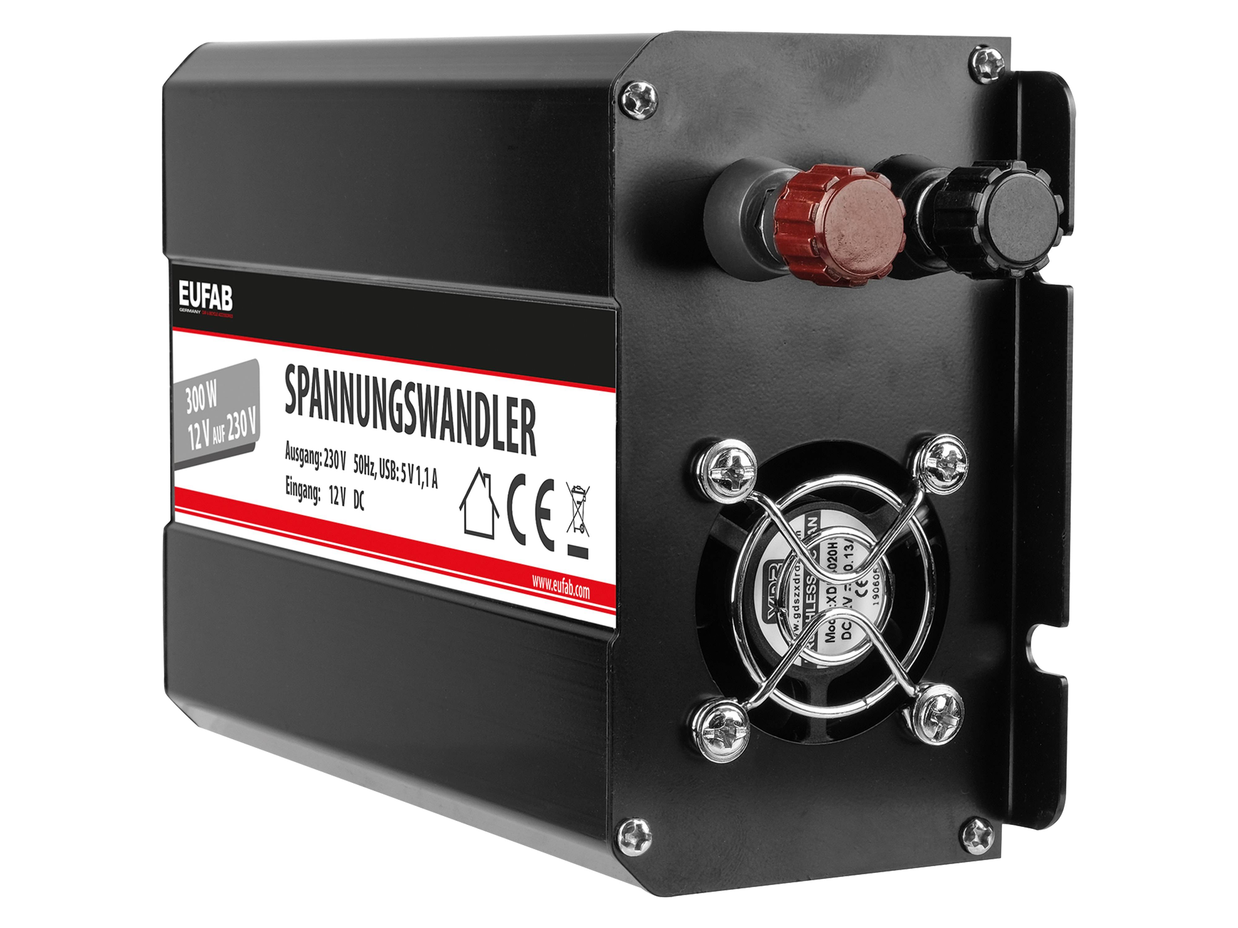 Schwarzer Stromwechselrichter mit der Bezeichnung 