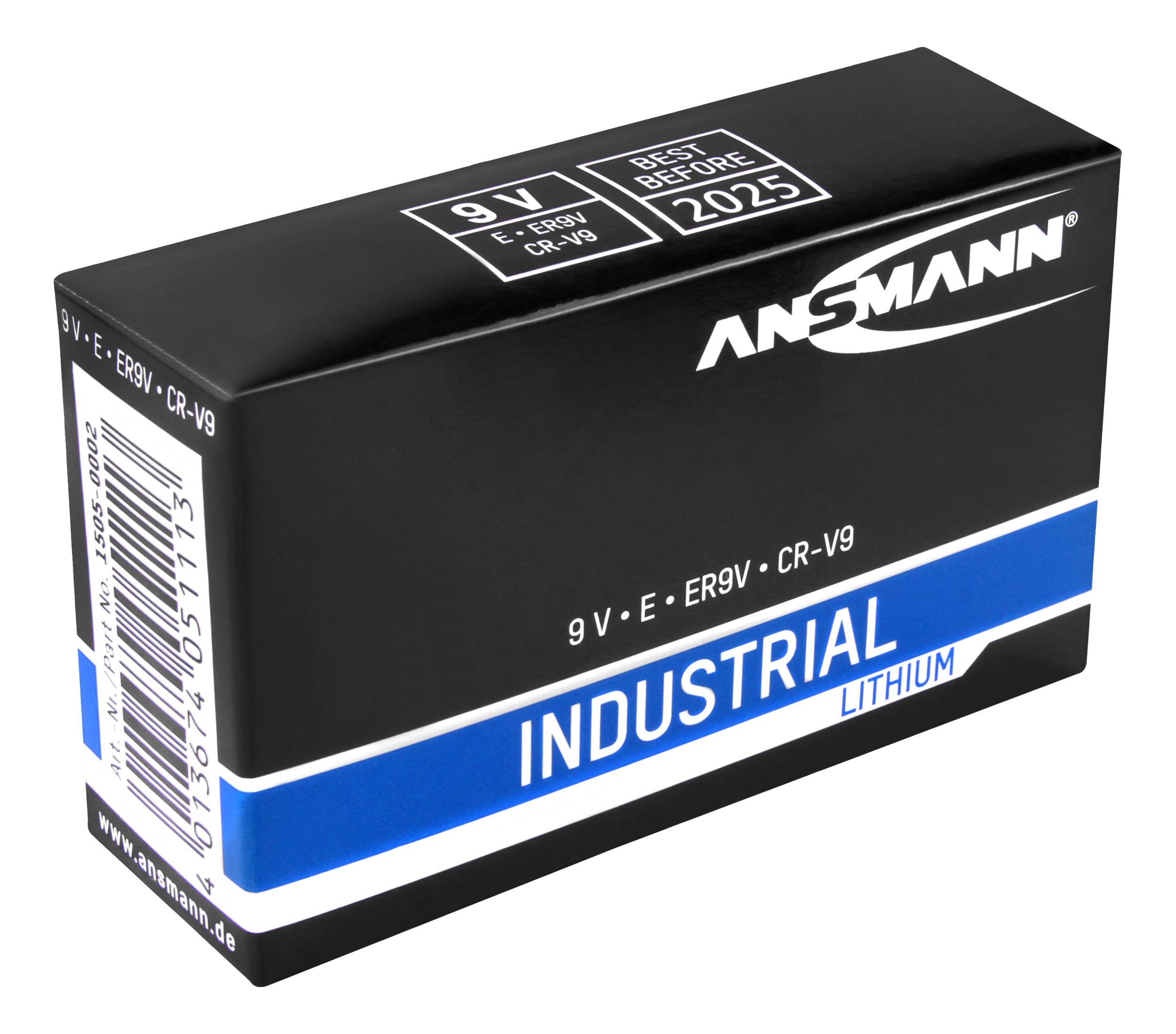 ANSMANN Lithium-Batterie, INDUSTRIAL, 9V-Block, 5 Stück