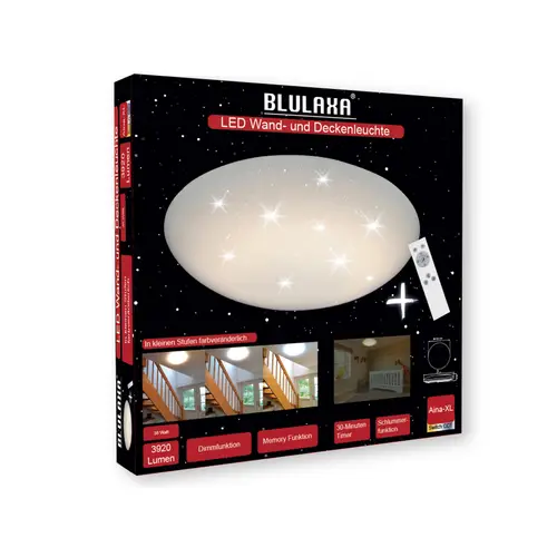 BLULAXA LED-Deckenleuchte, Aina-XL Sternenhimmel, rund, 36W BLULAXA LED-Deckenleuchte, Aina-XL Sternenhimmel, rund, 36W
