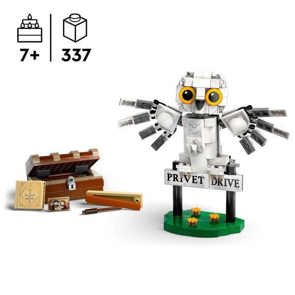 LEGO Harry Potter 76425 Hedwig im Ligusterweg 4 Spielzeug mit Eule-Figur