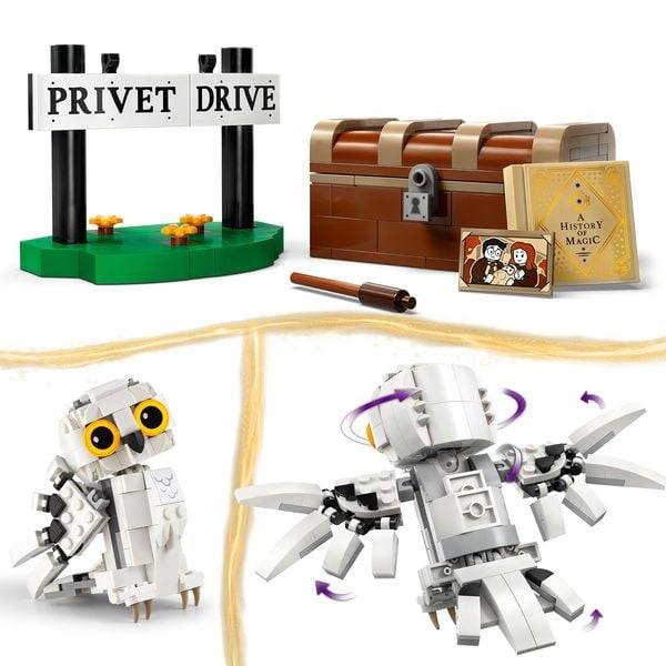 LEGO Harry Potter 76425 Hedwig im Ligusterweg 4 Spielzeug mit Eule-Figur
