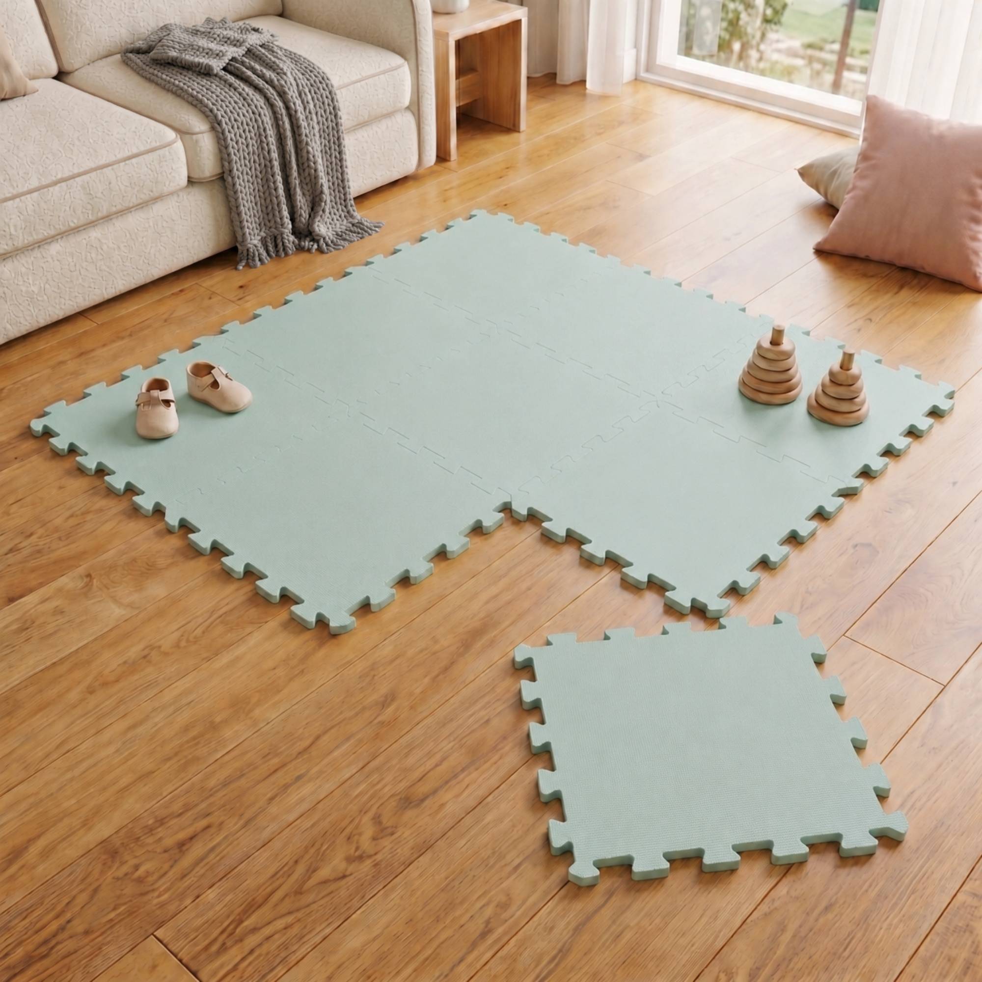 9 Teile Spielmatte Baby Puzzlematte - 30x30 Krabbelmatte Bodenmatte Kinderzimmer