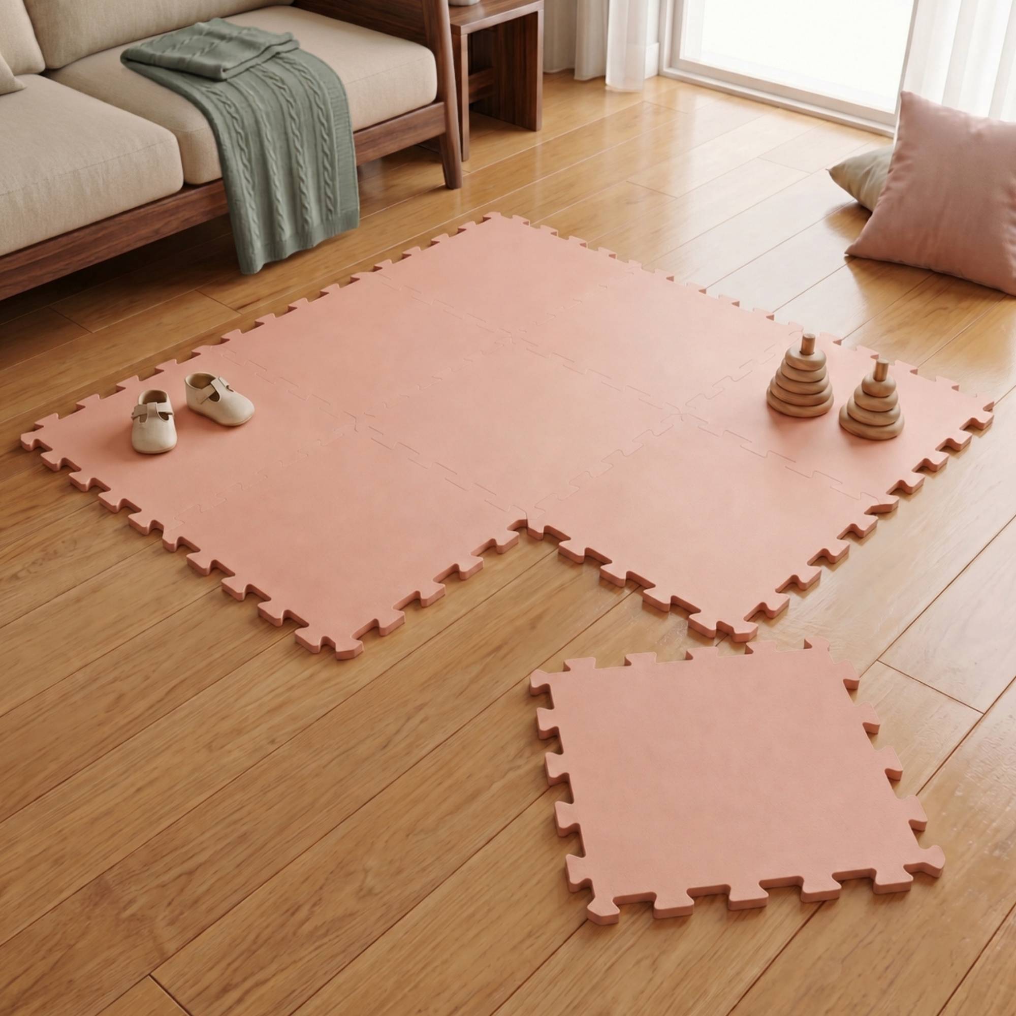 9 Teile Spielmatte Baby Puzzlematte - 30x30 Krabbelmatte Bodenmatte Kinderzimmer