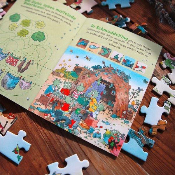 Die Olchis. Puzzle im Buch. 100 Teile