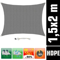 UV Sonnensegel Wasserdurchlässig 1,5x2 - Viereckig Sonnenschutz Garten Terrasse UV Sonnensegel Wasserdurchlässig 1,5x2 - Viereckig Sonnenschutz Garten Terrasse