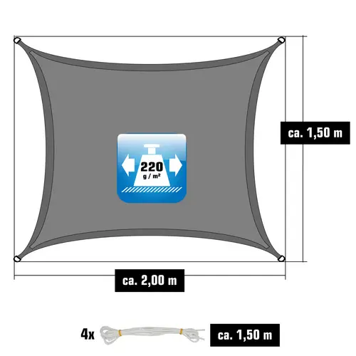 UV Sonnensegel Wasserdurchlässig 1,5x2 - Viereckig Sonnenschutz Garten Terrasse UV Sonnensegel Wasserdurchlässig 1,5x2 - Viereckig Sonnenschutz Garten Terrasse