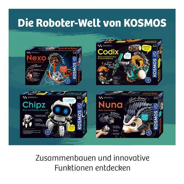 KOSMOS 620066 - Nuna, Dein Igel-Roboter, Bionil Modell, Technikspielzeug