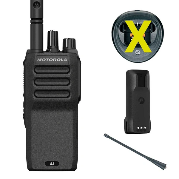 SET Motorola R2 Handfunkgerät VHF analog digital Batterie Antenne MDH11JDC9JA2AN SET Motorola R2 Handfunkgerät VHF analog digital Batterie Antenne MDH11JDC9JA2AN