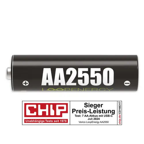 VERICO Li-Ion-Akku Loop Energy AA, mit USB-C Buchse, 4er Pack VERICO Li-Ion-Akku Loop Energy AA, mit USB-C Buchse, 4er Pack