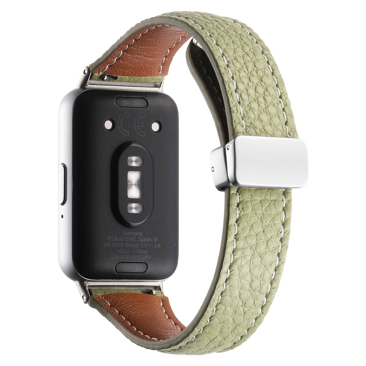 Für Samsung Galaxy Fit 3 Leder Armband Litchi Textur magnetische Schnalle Grün