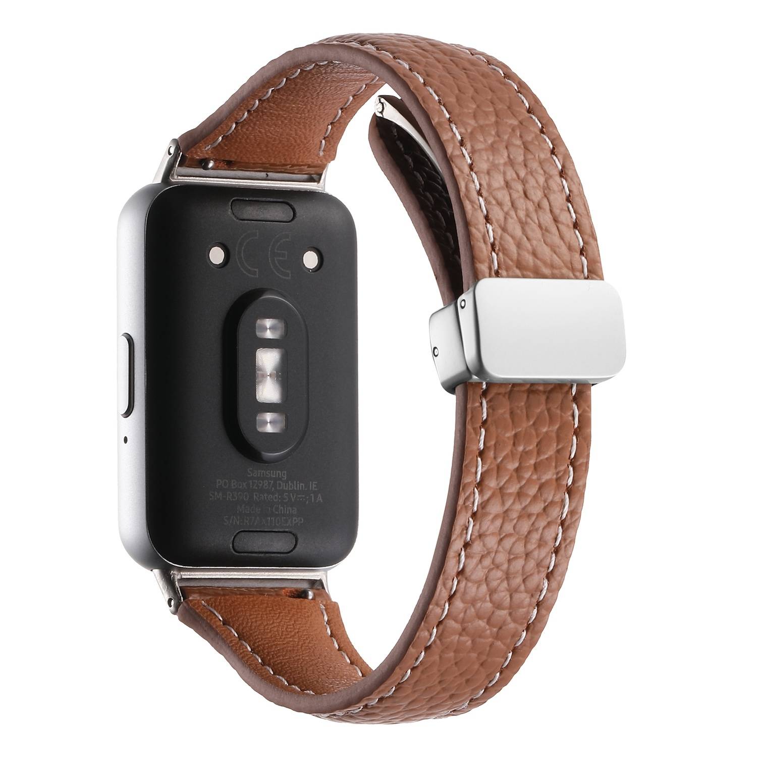 Für Samsung Galaxy Fit 3 Leder Armband Litchi Textur magnetische Schnalle Braun