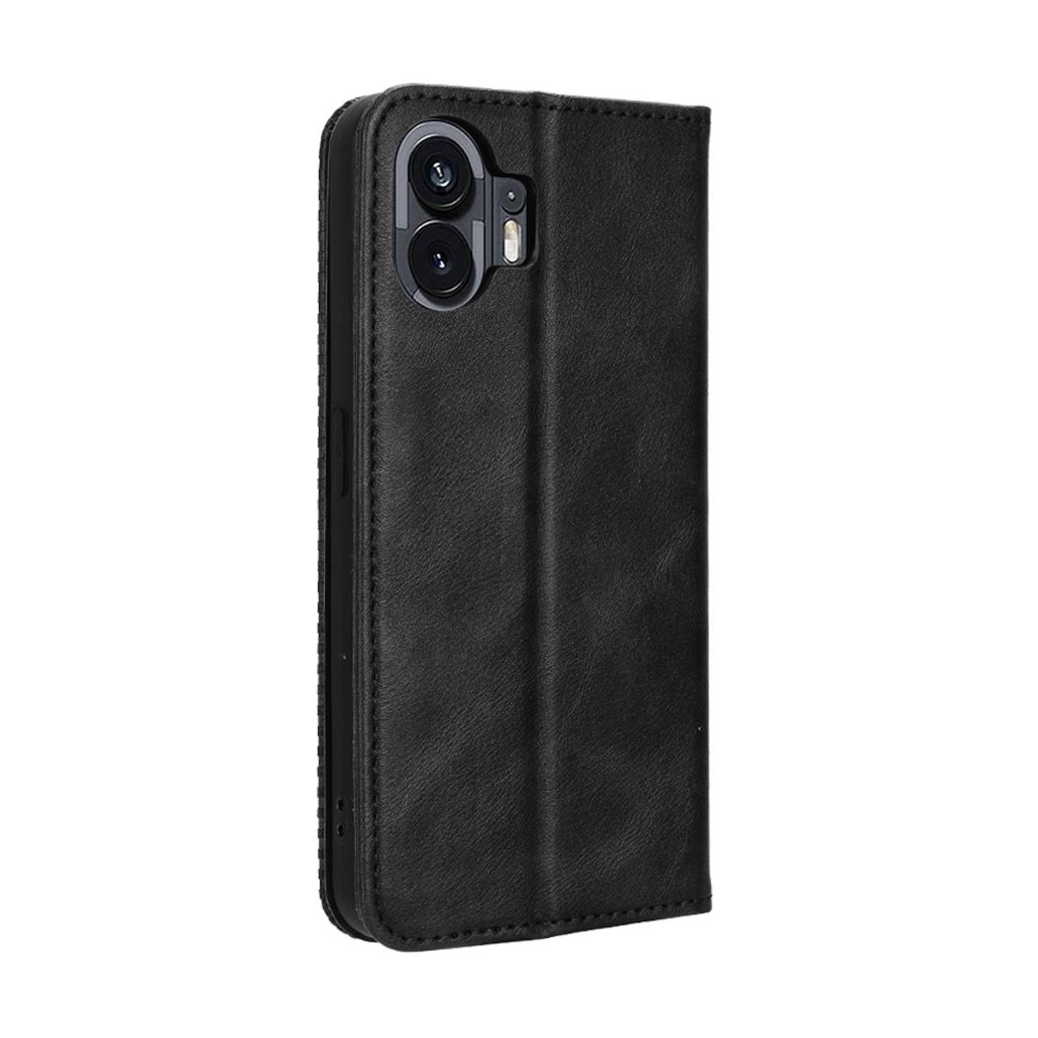 Für Nothing Phone 2 Kunst Leder Book Wallet Schutz Tasche Retro Textur